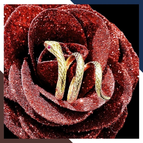 Nhẫn Rắn Vàng Tây 10k Cho Nữ Tuổi Tỵ NVN40 | Vàng 416