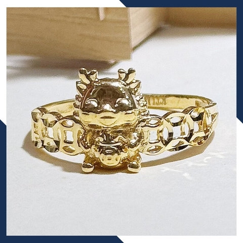 Nhẫn rồng kim tiền vàng tây 10k cho nữ mã 1106TL37