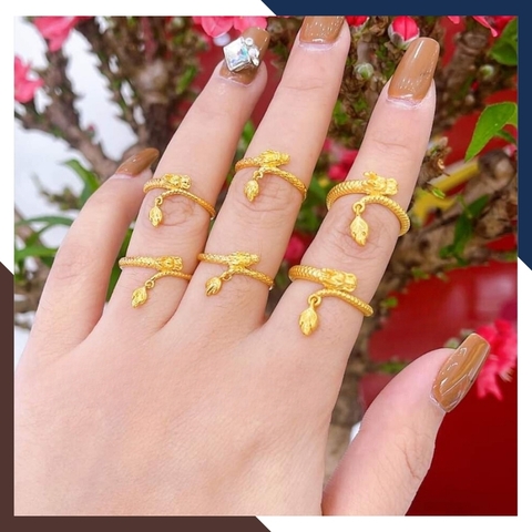 Nhẫn con rồng vàng 24k 9999 cho nữ mã NPT25