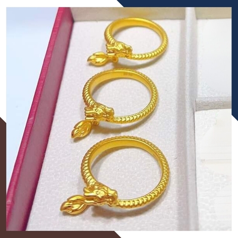 Nhẫn con rồng vàng 24k 9999 cho nữ mã NPT25