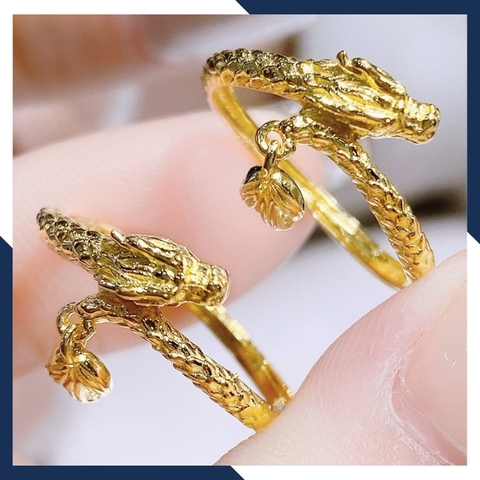 Nhẫn rồng vàng, nhẫn con rồng vàng tây 10k cho nam nữ mã 1196TL40