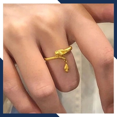 Nhẫn rồng vàng, nhẫn con rồng vàng tây 10k cho nam nữ mã 1196TL40