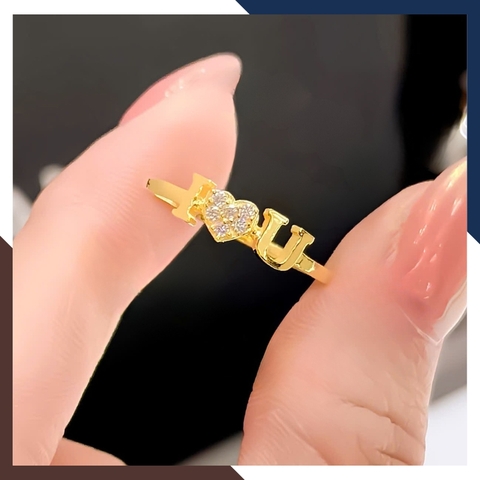 Nhẫn trái tim chữ I Love You NVN416 – Quà tặng ngọt ngào cho người yêu
