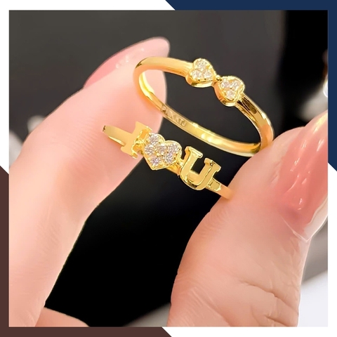 Nhẫn trái tim chữ I Love You NVN416 – Quà tặng ngọt ngào cho người yêu