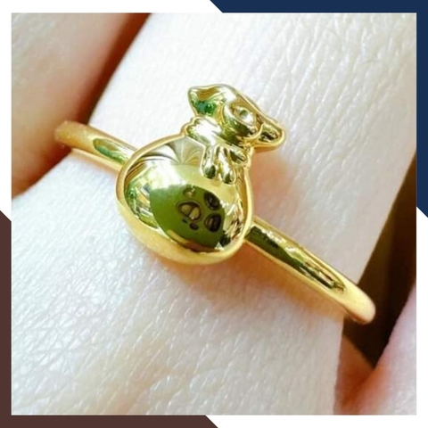 Nhẫn túi tiền vàng 24k 9999 tài lộc mã TL32