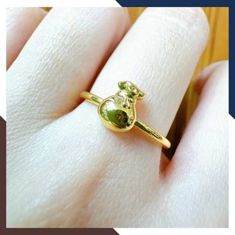 Nhẫn túi tiền vàng 24k 9999 tài lộc mã TL32