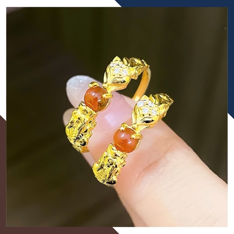 Nhẫn Tỳ Hưu Hồ Ly Vàng Tây 10k Lộc Nhất Duyên Cho Nữ Mã NVN42 | Vàng 416