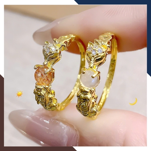 Nhẫn Tỳ Hưu Hồ Ly Vàng Tây 10k Lộc Nhất Duyên Cho Nữ Mã NVN42 | Vàng 416