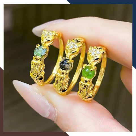 Nhẫn Tỳ Hưu Hồ Ly Vàng Tây 10k Lộc Nhất Duyên Cho Nữ Mã NVN42 | Vàng 416