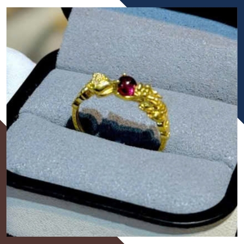 Nhẫn Tỳ Hưu Hồ Ly Vàng Tây 10k Lộc Nhất Duyên Cho Nữ Mã NVN42 | Vàng 416