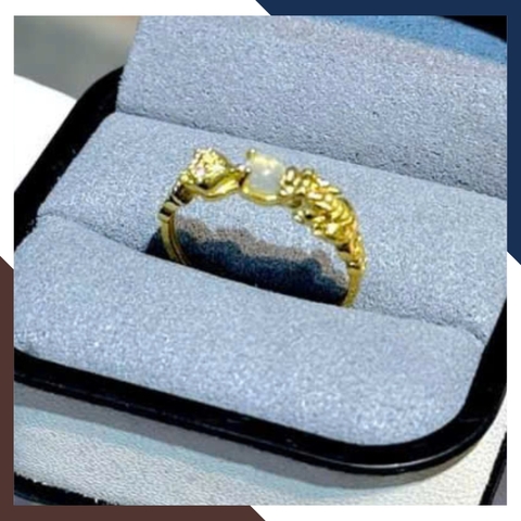 Nhẫn Tỳ Hưu Hồ Ly Vàng Tây 10k Lộc Nhất Duyên Cho Nữ Mã NVN42 | Vàng 416