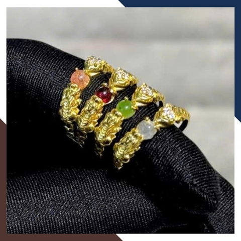 Nhẫn Tỳ Hưu Hồ Ly Vàng Tây 10k Lộc Nhất Duyên Cho Nữ Mã NVN42 | Vàng 416