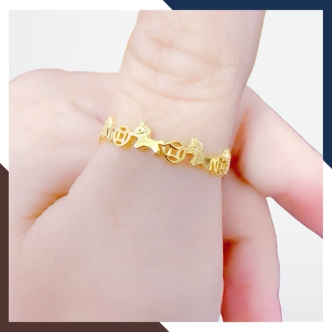 Nhẫn Vàng 10K Hình Con Ngựa Nữ NVNU440 – Biểu Tượng Phong Thuỷ