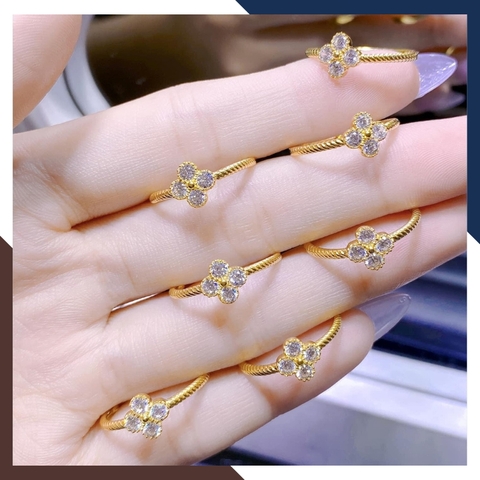 Nhẫn Vàng Cỏ 4 Lá Cho Nữ May Mắn NVN39 | Vàng Tây 10K