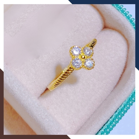 Nhẫn Vàng Cỏ 4 Lá Cho Nữ May Mắn NVN39 | Vàng Tây 10K