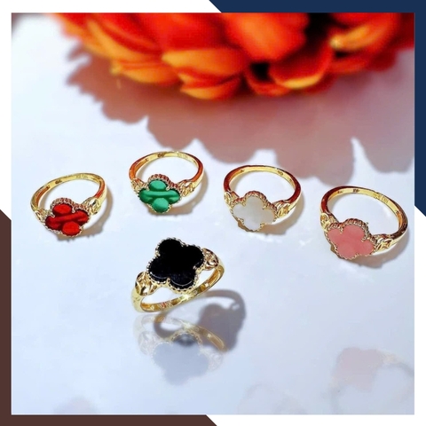 Nhẫn Vàng Cỏ 4 Lá Cho Nữ Theo Mệnh Hút Tài Lộc NVN45 | Vàng Tây 10K