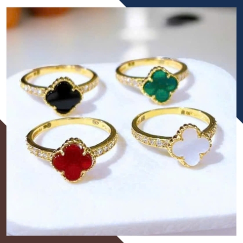 Nhẫn Vàng Cỏ 4 Lá Cho Nữ Theo Mệnh Hút Tài Lộc NVN45 | Vàng Tây 10K