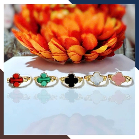 Nhẫn Vàng Cỏ 4 Lá Cho Nữ Theo Mệnh Hút Tài Lộc NVN45 | Vàng Tây 10K