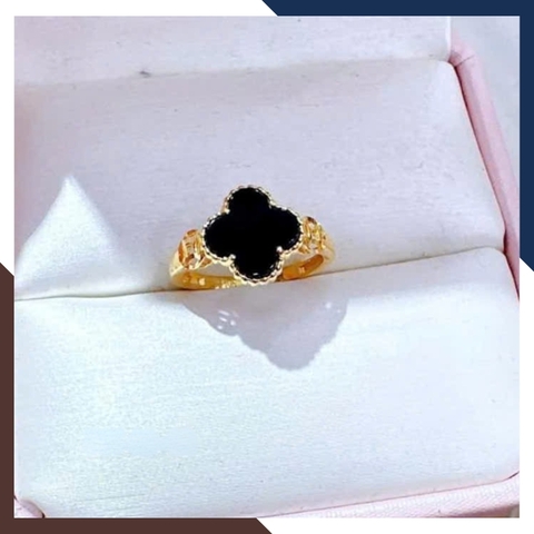 Nhẫn Vàng Cỏ 4 Lá Cho Nữ Theo Mệnh Hút Tài Lộc NVN45 | Vàng Tây 10K