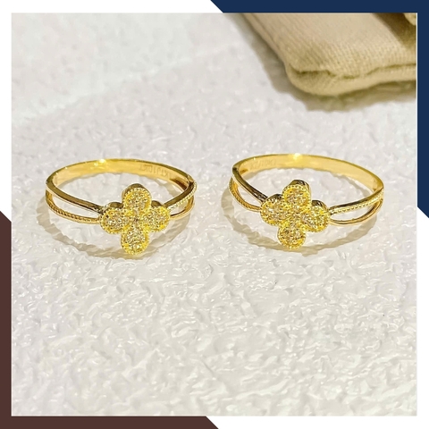 Nhẫn Vàng Cỏ 4 Lá Nhiều Mẫu Đẹp Cho Nữ NVN235 | Vàng Tây 10k