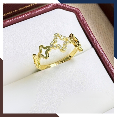 Nhẫn Vàng Cỏ 4 Lá Nhiều Mẫu Đẹp Cho Nữ NVN235 | Vàng Tây 10k