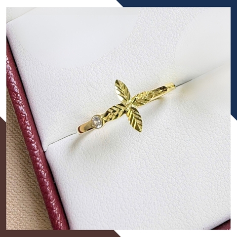 Nhẫn Vàng Cỏ 4 Lá Nhiều Mẫu Đẹp Cho Nữ NVN235 | Vàng Tây 10k