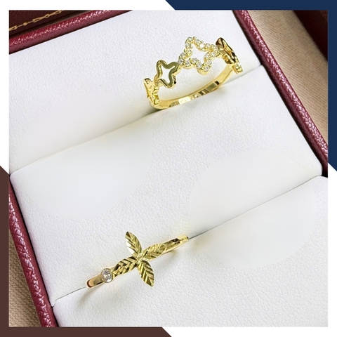 Nhẫn Vàng Cỏ 4 Lá Nhiều Mẫu Đẹp Cho Nữ NVN235 | Vàng Tây 10k