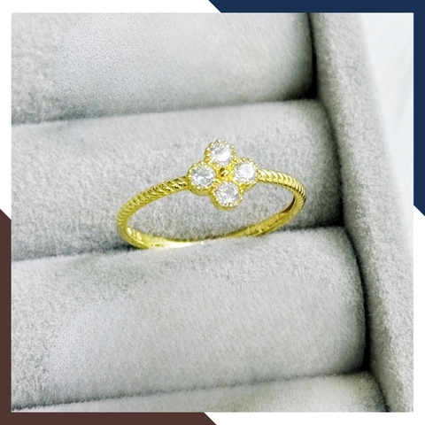 Nhẫn Vàng Cỏ 4 Lá Nhiều Mẫu Đẹp Cho Nữ NVN235 | Vàng Tây 10k