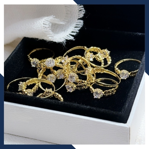 Nhẫn vàng kim tiền, nhẫn kim tiền vàng tây 10k đính đá tài lộc ngày vía thần tài mã 987TL33