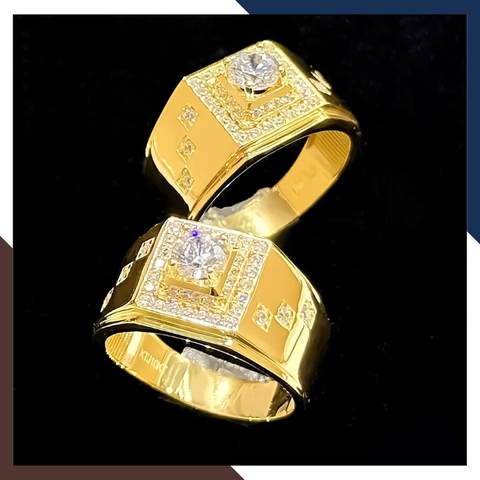 Nhẫn Vàng Nam 1 Chỉ Đẹp NVNA31 – Nhẫn Vàng Tây 10k Đính Hột Đá Trắng Nhiều Mẫu