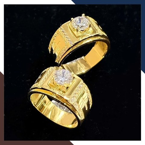 Nhẫn Vàng Nam 1 Chỉ Đẹp NVNA31 – Nhẫn Vàng Tây 10k Đính Hột Đá Trắng Nhiều Mẫu