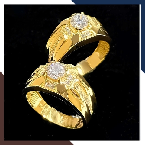 Nhẫn Vàng Nam 1 Chỉ Đẹp NVNA31 – Nhẫn Vàng Tây 10k Đính Hột Đá Trắng Nhiều Mẫu