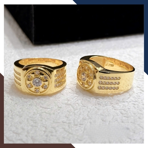 Nhẫn Vàng Nam 1 Chỉ Đẹp NVNA31 – Nhẫn Vàng Tây 10k Đính Hột Đá Trắng Nhiều Mẫu