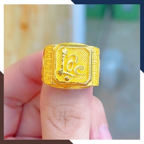 Nhẫn Vàng Nam 24k 9999 2 Chỉ Mặt Chữ Phước - Tài - Lộc Mã NVNA18