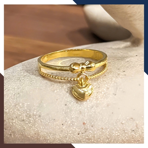 Nhẫn vàng nữ 10k hình trái tim ổ khóa tình yêu NVN420 – quà tặng bạn gái đầy ý nghĩa