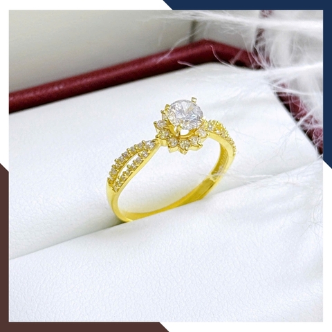 Nhẫn Vàng Nữ Đính Đá Tặng Người Yêu, Nhẫn Đính Hôn Vàng Tây 10k NVN197