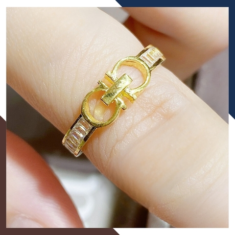 Nhẫn vàng nữ giá dưới 2 triệu, nhẫn vàng tây 10k Salvatore Ferragamo mã TL36