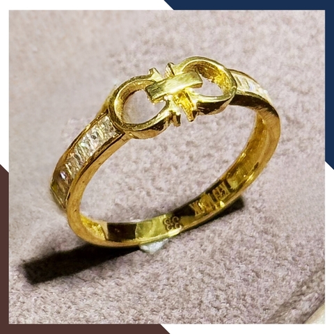 Nhẫn vàng nữ giá dưới 2 triệu, nhẫn vàng tây 10k Salvatore Ferragamo mã TL36