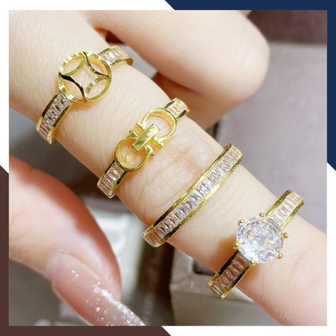 Nhẫn vàng nữ giá dưới 2 triệu, nhẫn vàng tây 10k Salvatore Ferragamo mã TL36