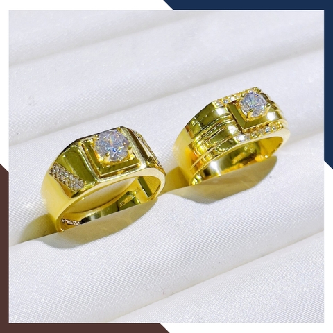 Nhẫn vàng tây nam 10k 1 chỉ đính hột đá trắng đẹp NVNA15