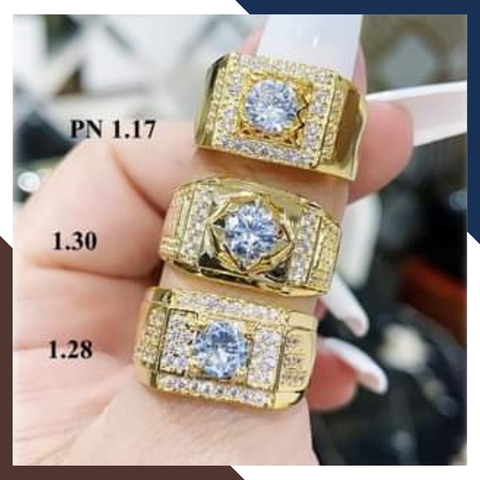 Nhẫn Vàng Tây Nam 10k 1 Chỉ Đính Hột Đá Trắng Mã NVNA28 – Nhiều Mẫu Đẹp Cho Quý Ông Thành Đạt