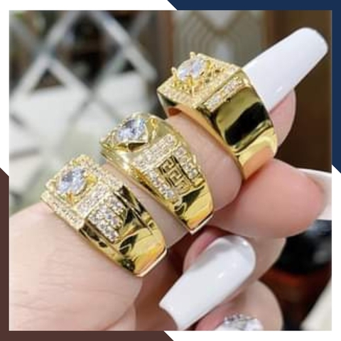 Nhẫn Vàng Tây Nam 10k 1 Chỉ Đính Hột Đá Trắng Mã NVNA28 – Nhiều Mẫu Đẹp Cho Quý Ông Thành Đạt