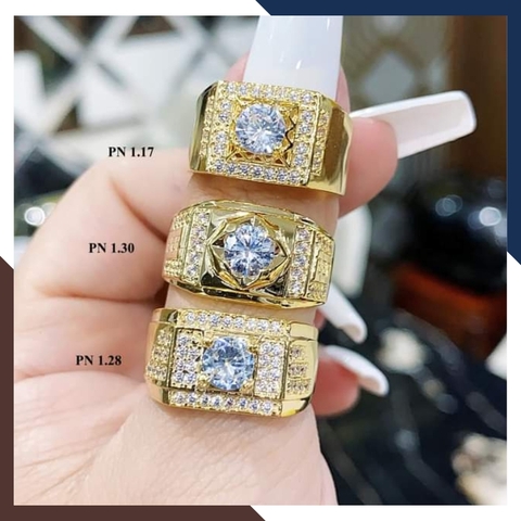 Nhẫn Vàng Tây Nam 10k 1 Chỉ Đính Hột Đá Trắng Mã NVNA28 – Nhiều Mẫu Đẹp Cho Quý Ông Thành Đạt