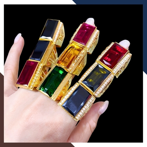 Nhẫn Vàng Tây Nam 10k Đính Đá Phong Thuỷ Hợp Mệnh Kim, Mộc, Thuỷ, Hoả, Thổ Mã NVNA80