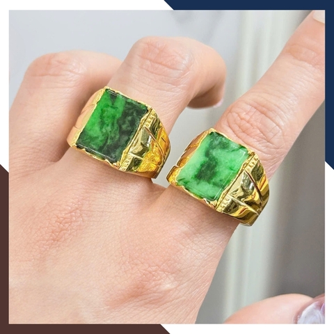 Nhẫn Vàng Tây Nam 10k Đính Đá Xanh/ Đỏ/ Đen/ Vàng NVNA85 – Sang Trọng, Chuẩn Phong Thuỷ