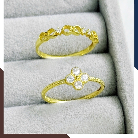 Nhẫn Vàng Tây Nữ 10k Bản Mỏng, Thiết Kế Vô Cực NVN309 –  Phù Hợp Layering & Đeo Ngón Trỏ