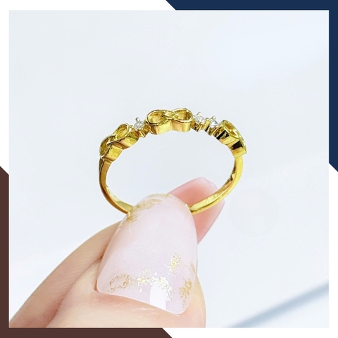 Nhẫn Vàng Tây Nữ 10k Bản Mỏng, Thiết Kế Vô Cực NVN309 –  Phù Hợp Layering & Đeo Ngón Trỏ