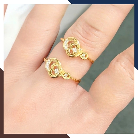 Nhẫn Vàng Tây Nữ 10K Bản Mỏng NVN361 – Thời Trang Layering, Phù Hợp Mọi Ngón Tay