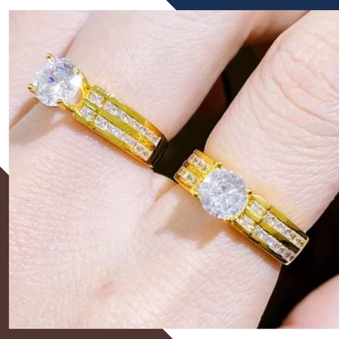 Nhẫn vàng tây nữ 10k đính đá, mẫu nhẫn vàng nữ đẹp 2022 mã 1740TL60