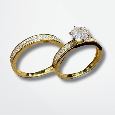 Nhẫn vàng tây nữ 10k đính hột đá trắng nhô cao đẹp mã TL44